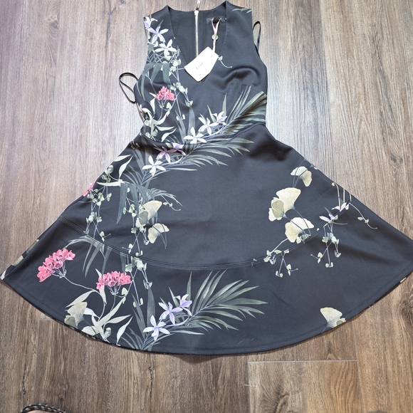 Ted Baker London Highland V Neck Skater Dress Sz 4 - Picture 7 of 13